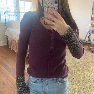 Free People waffle knit top